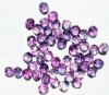 50 6mm Faceted Tri Tone Crystal, Montana, & Purple Beads